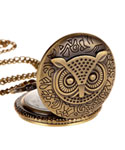 Owl Quartz Pocket Chain Watch Pendant Necklace (with Padded Box)