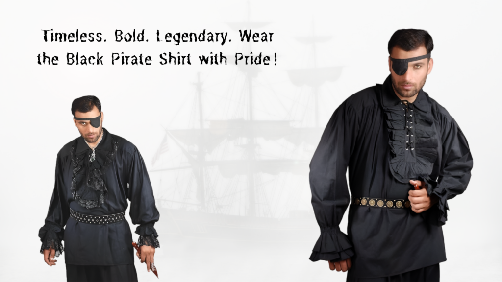 Black pirate shirt for men