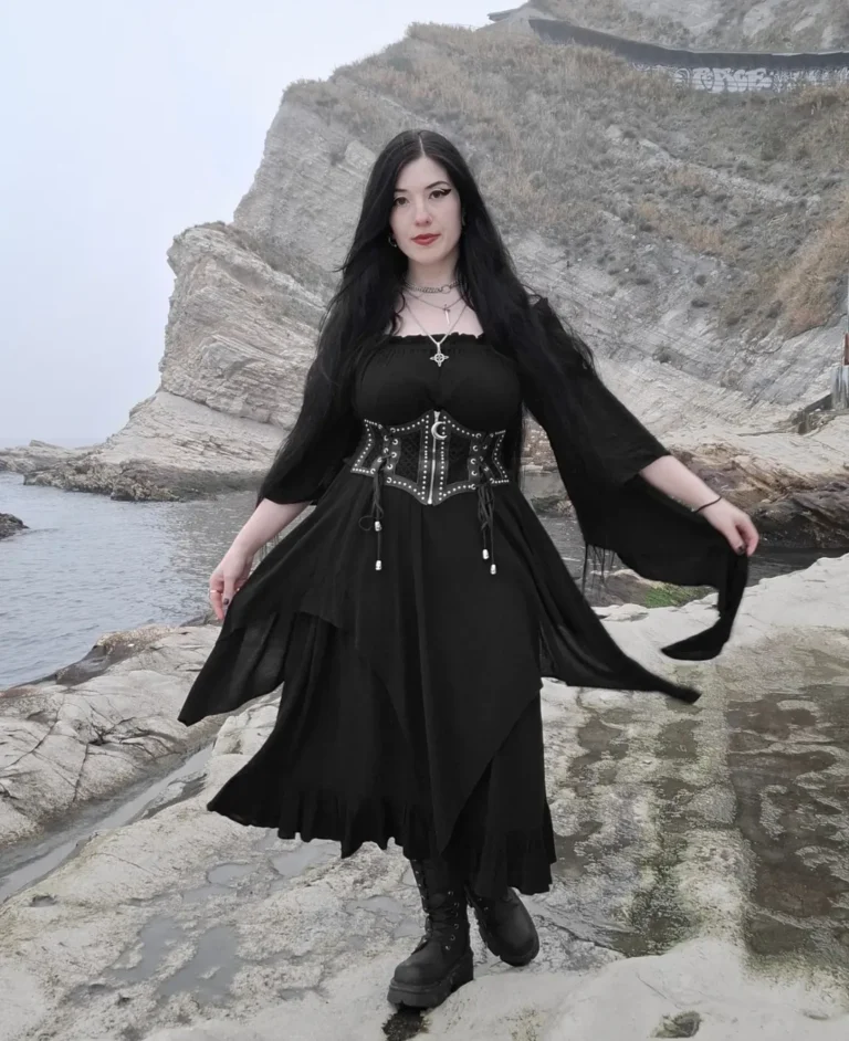 Steampunk clothing with corset, goggles, and leather straps