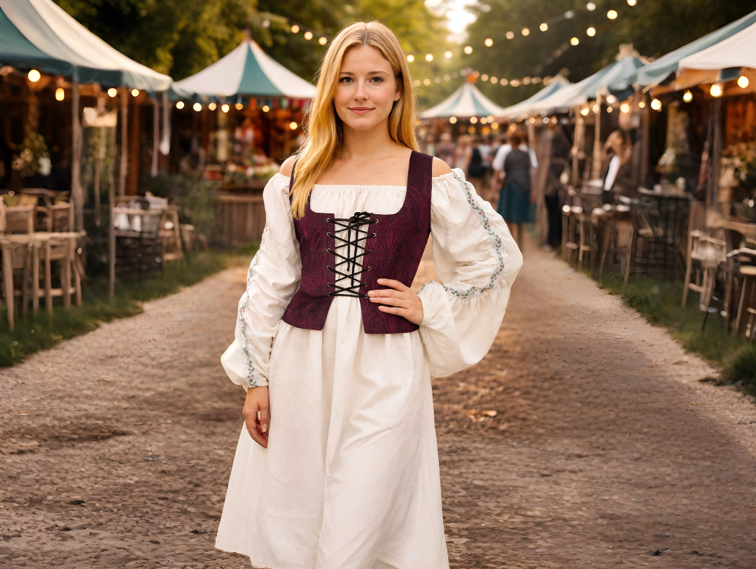 Renaissance Brocade Bodice Elegant Costume Corset