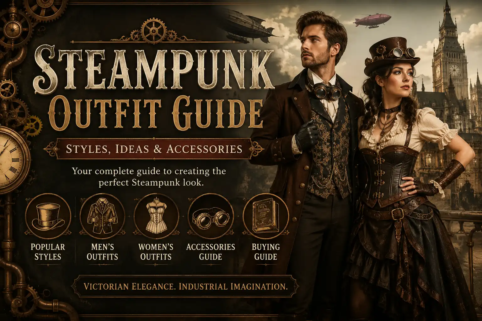 Steampunk fashion Victorian inspired outfits for men and women