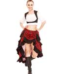 Minerva High-Low Show Girl Striped Skirt