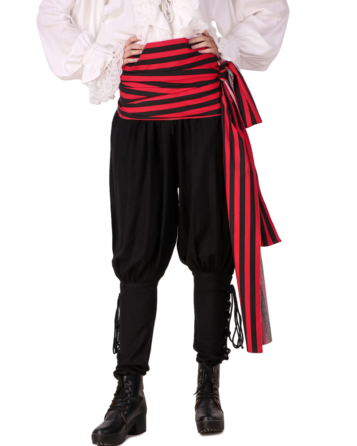 (image for) Case of 110 Pirate Large Sash (Black-Red) - 50% Discount