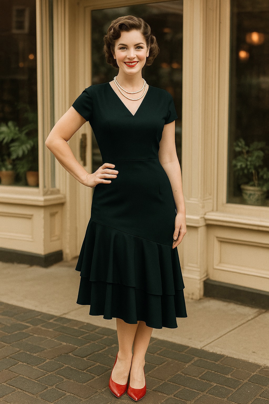 (image for) The Hepburn Ruffle Midi Dress