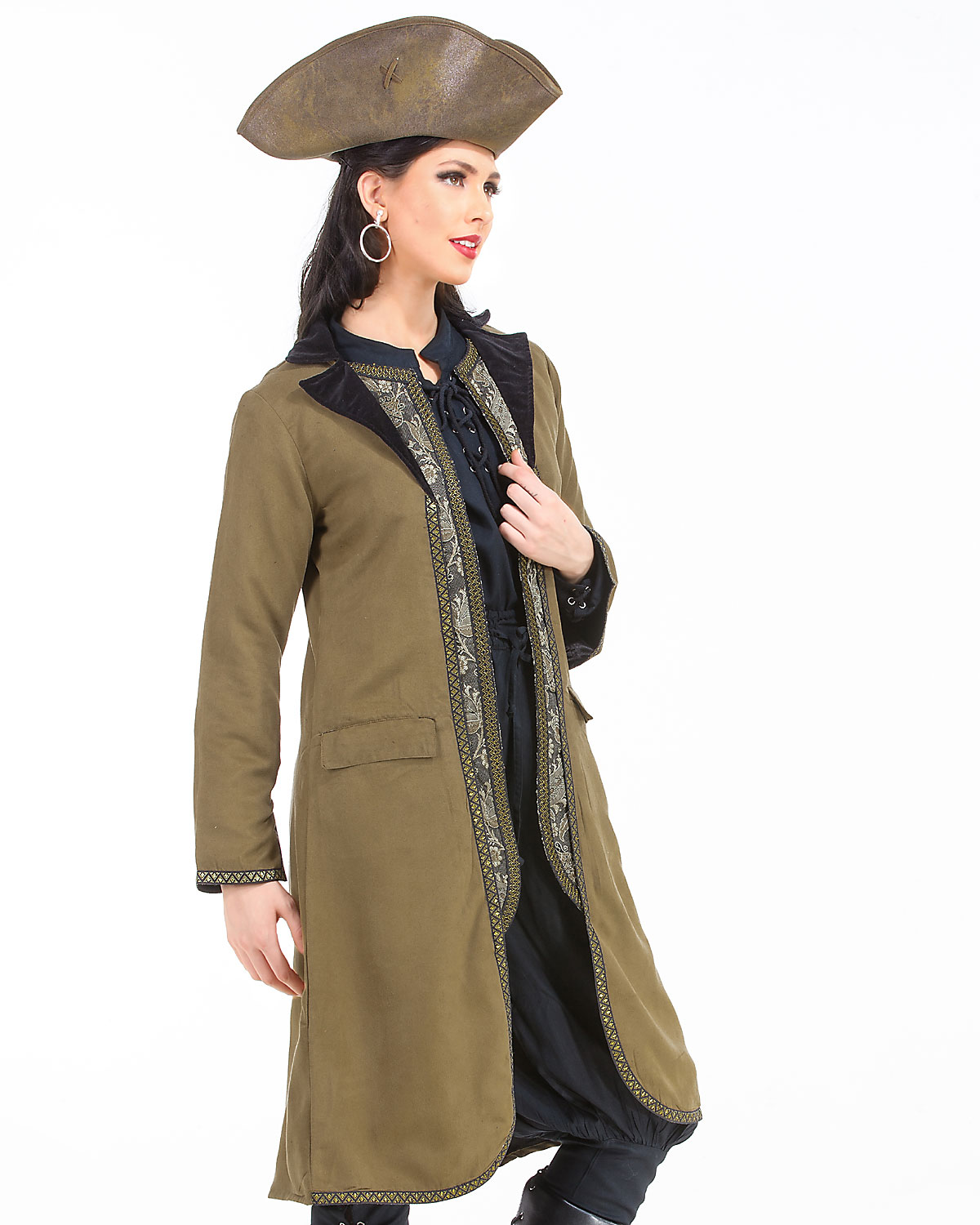 (image for) Angelica Suede Coat with Vest Decoration