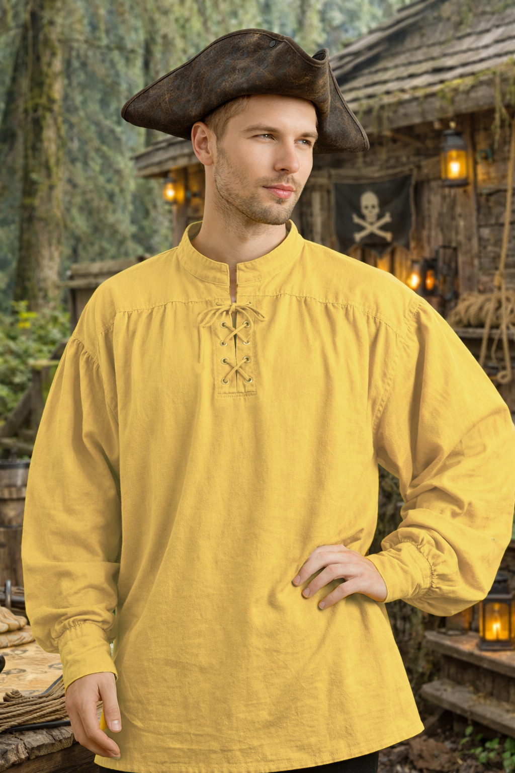 (image for) Deckhand Lace-Up Pirate Shirt