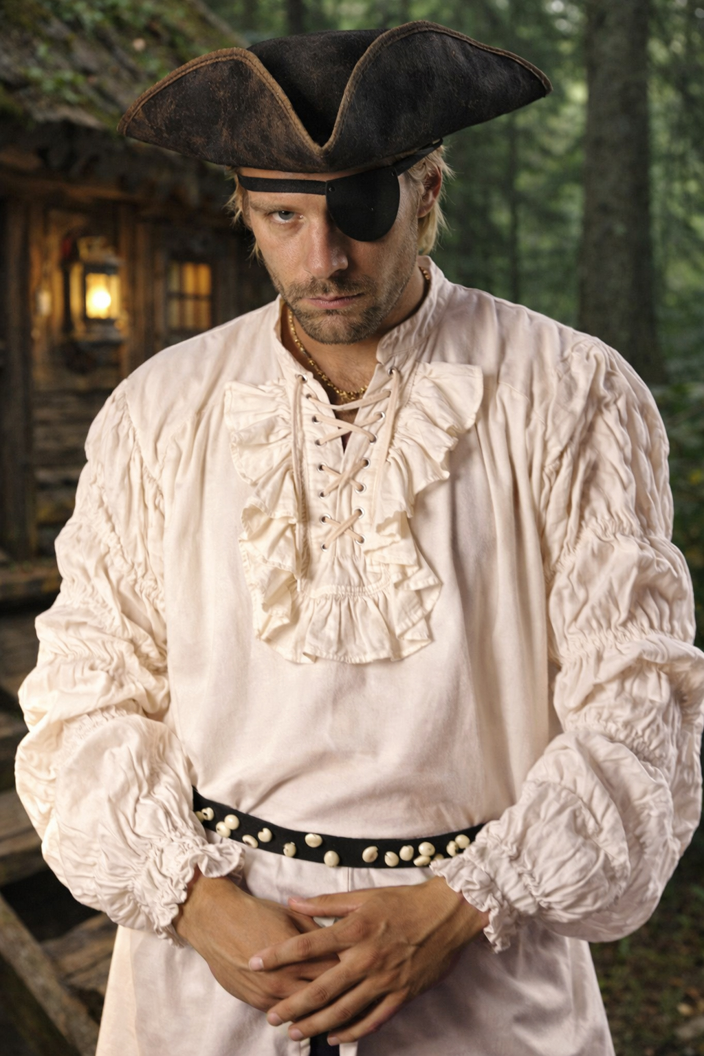 (image for) Cutlass Captain Ruffle-Lace Pirate Shirt