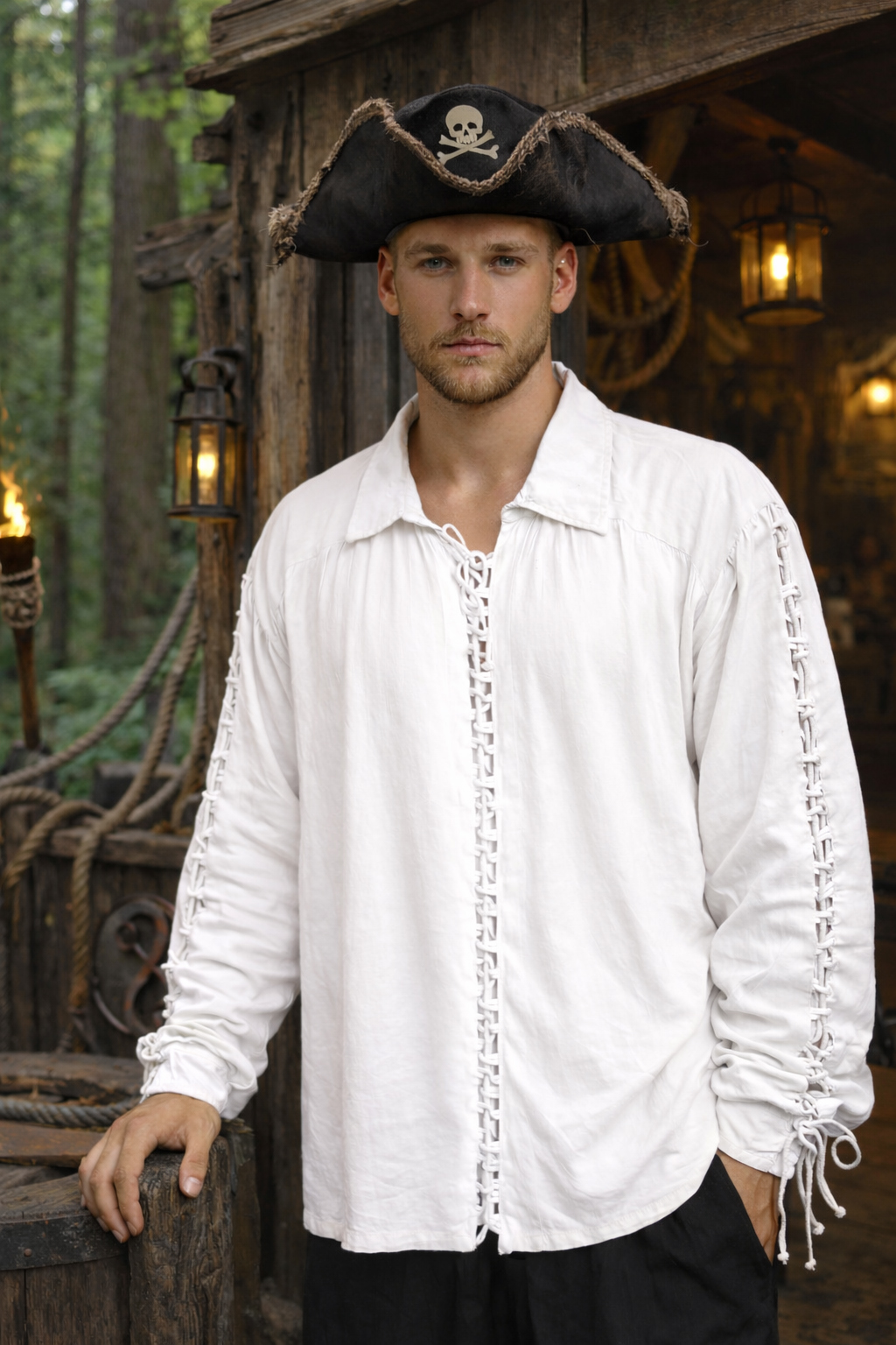 (image for) Ironclad Mariner Lace-Up Pirate Shirt