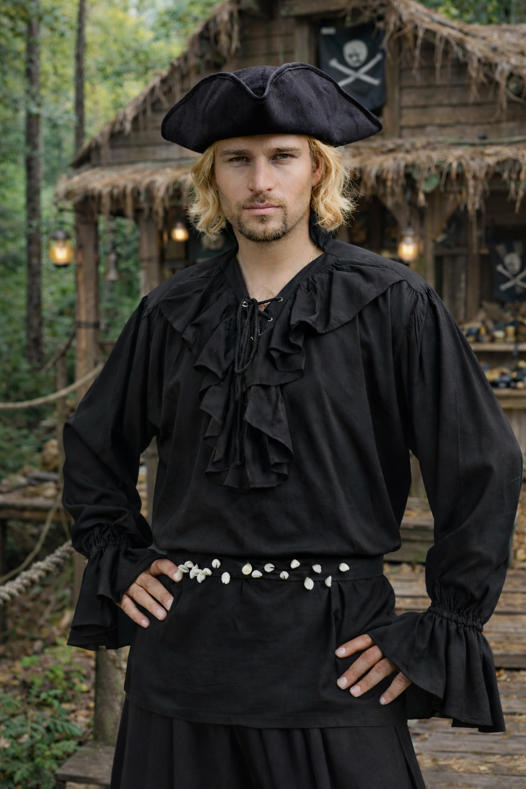 (image for) Crimson Corsair Ruffle Pirate Shirt