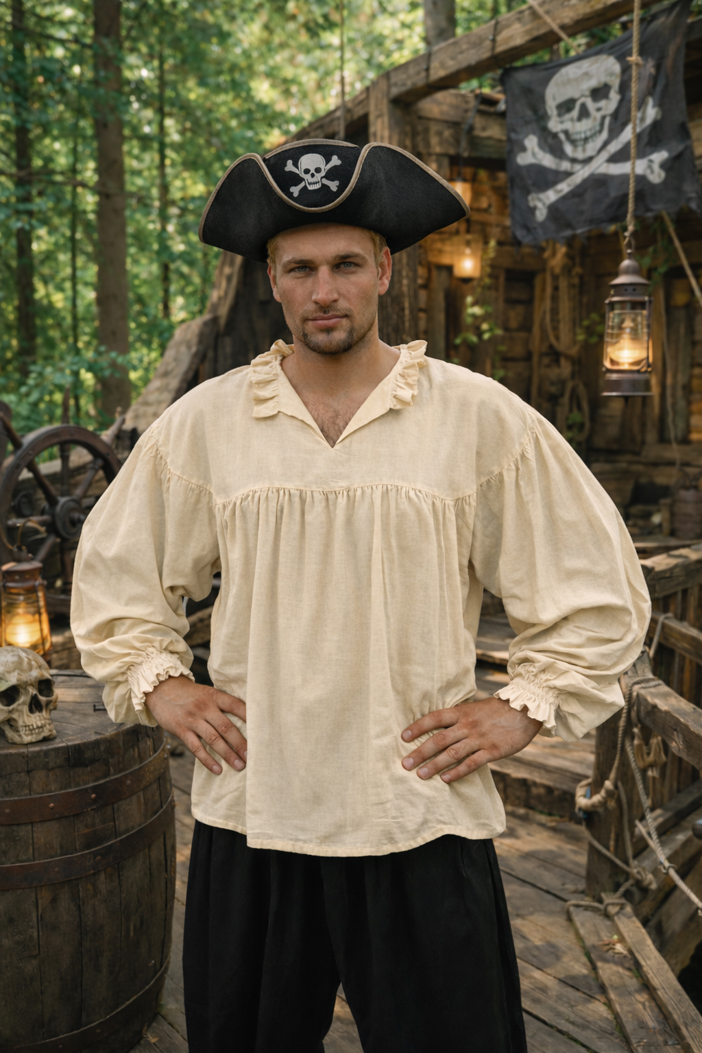 (image for) Harbor Rogue Gathered Pirate Shirt