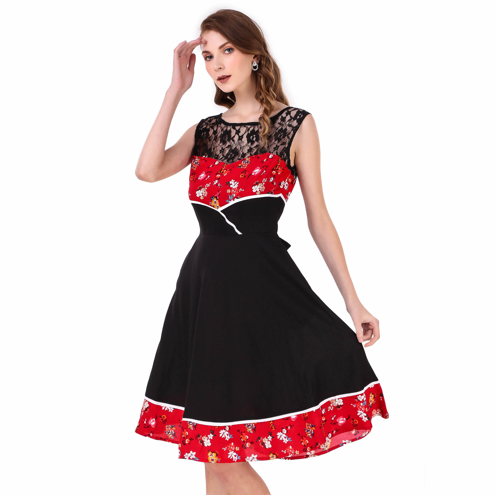 (image for) Women's 50s Vintage Retro Rockabilly Sleeveless Dress
