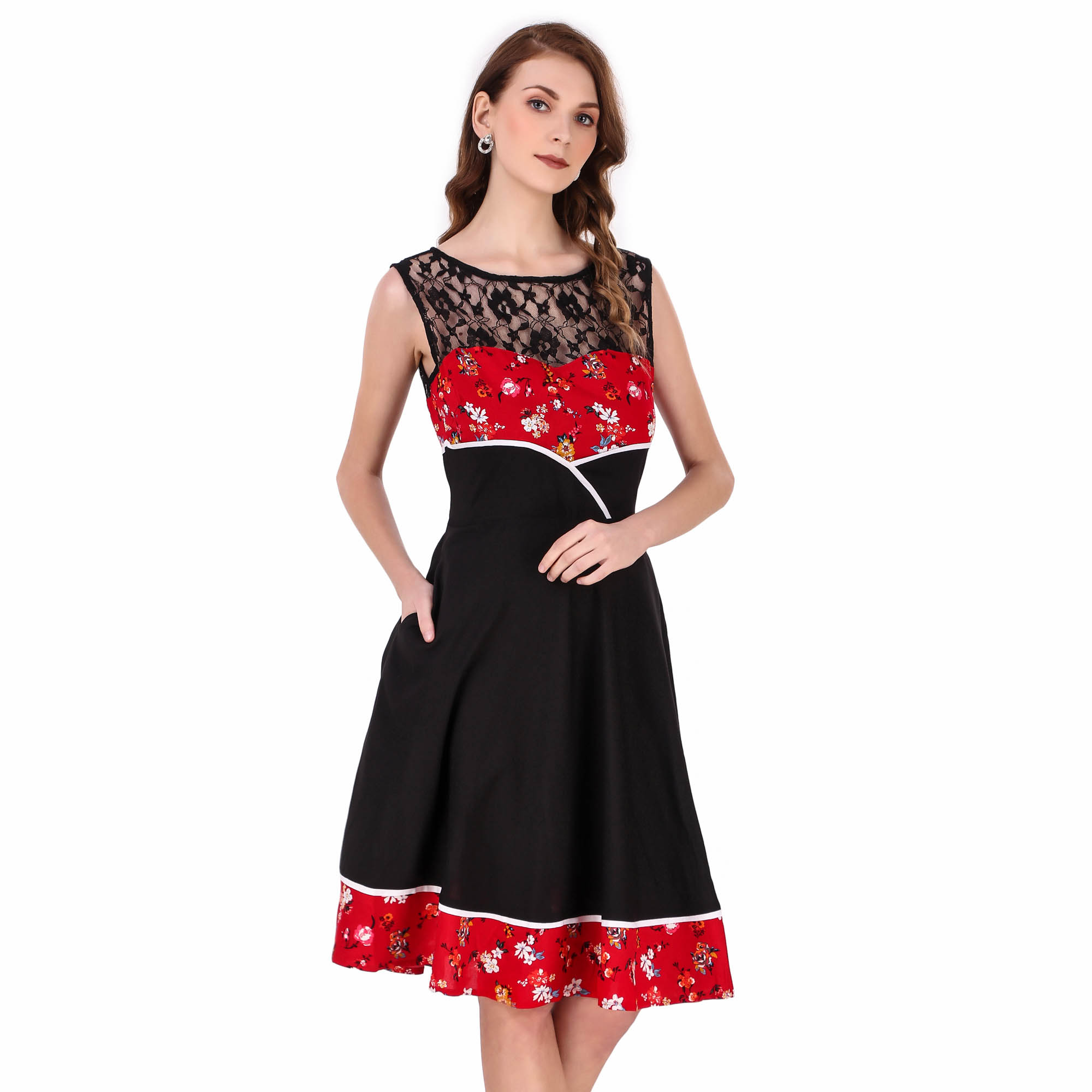 (image for) Women's 50s Vintage Retro Rockabilly Sleeveless Dress