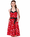 (image for) Vintage Rockabilly Hepburn Halterneck 1950s Dress