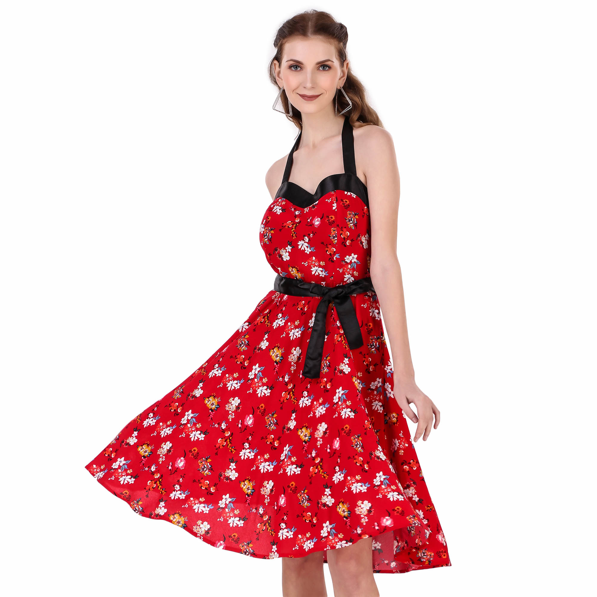 (image for) Vintage Rockabilly Hepburn Halterneck 1950s Dress