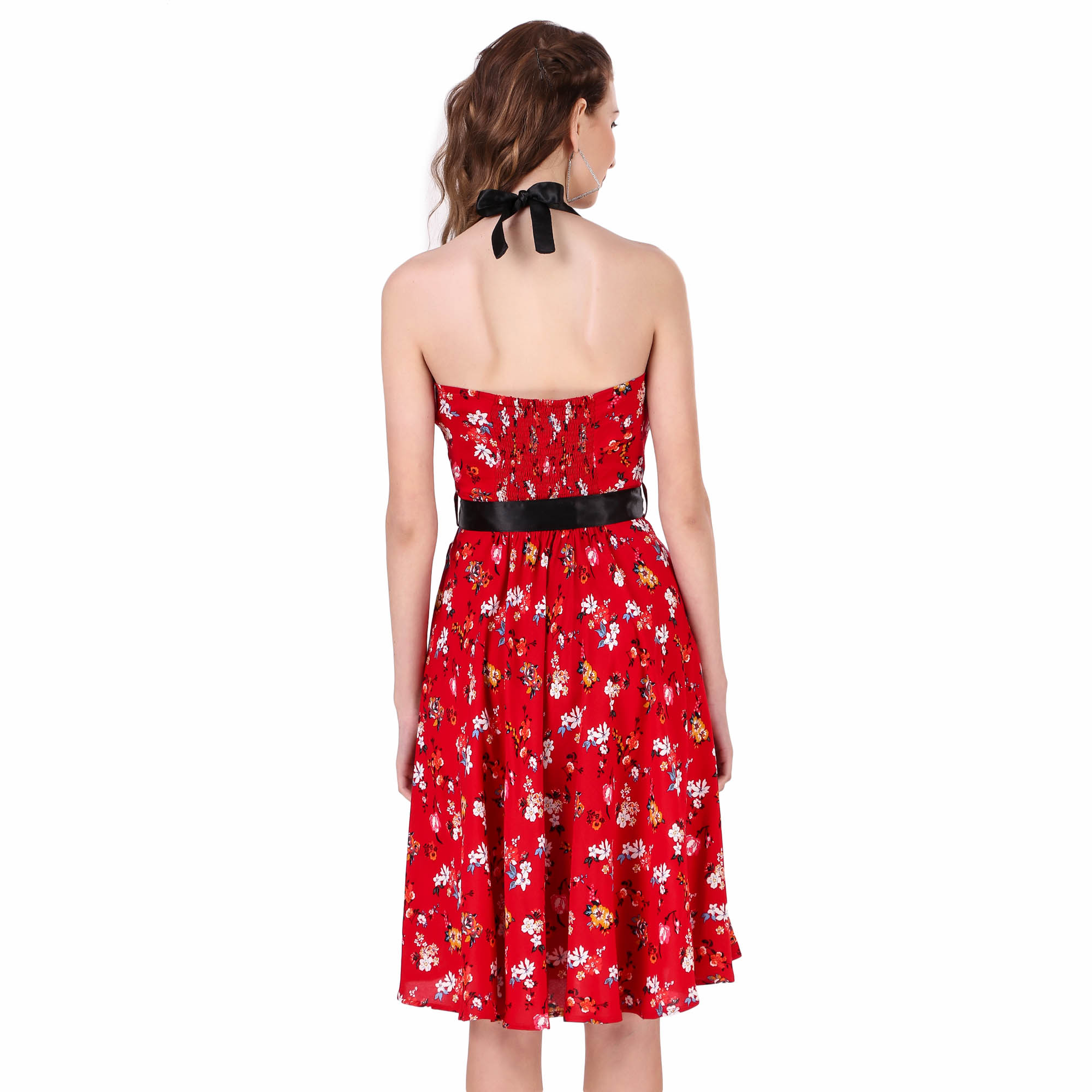 (image for) Vintage Rockabilly Hepburn Halterneck 1950s Dress