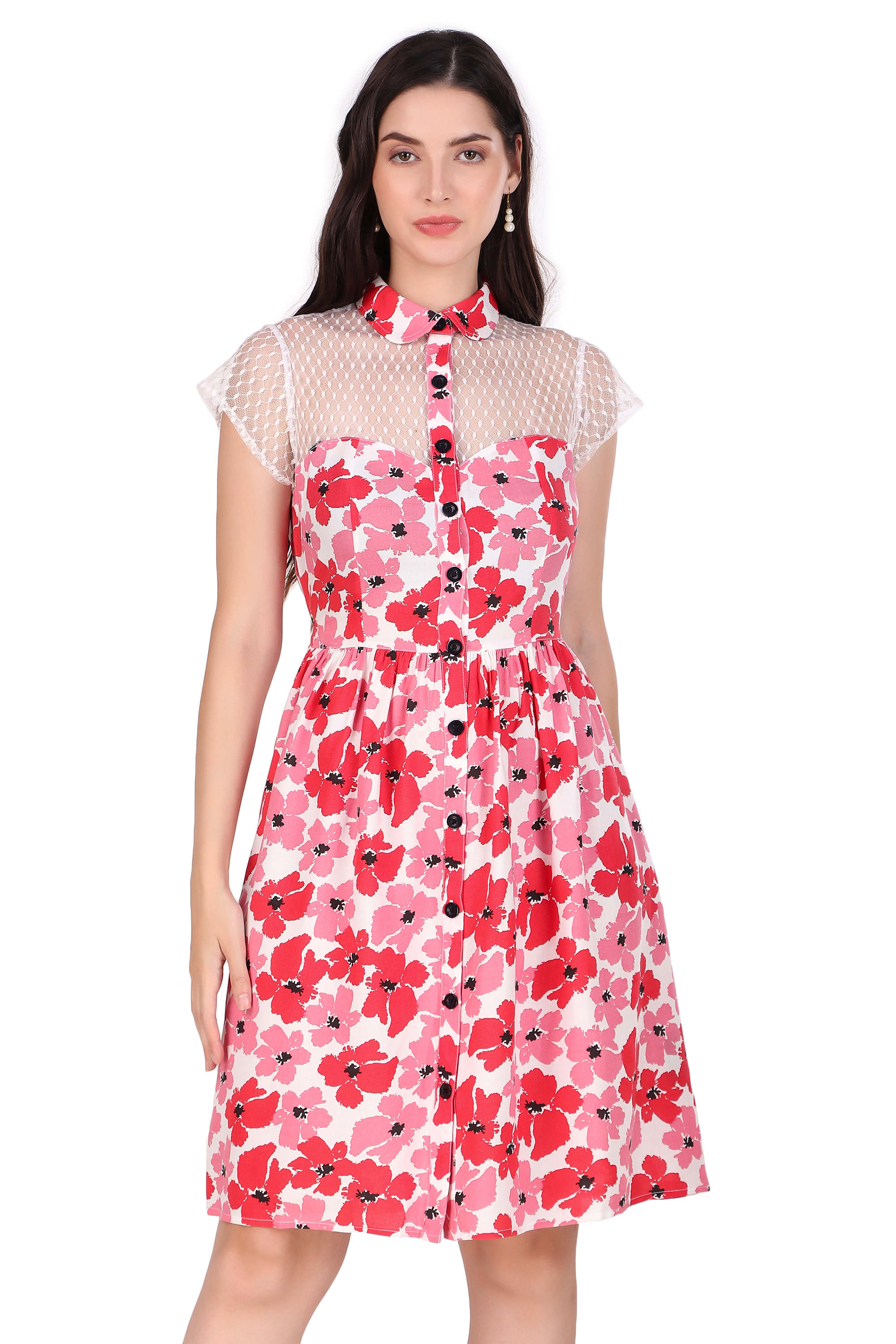 (image for) Women's 1950s Retro Pinup Vintage Swing Dress with Back Tie Belt