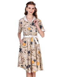 (image for) Women's 1950s Cape Collar Vintage Swing Dress