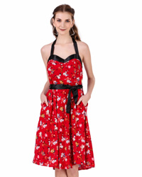 (image for) Vintage Rockabilly Hepburn Halterneck 1950s Dress