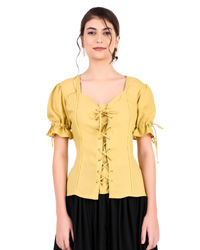 (image for) Sweetheart Collar Lace Medieval Blouse